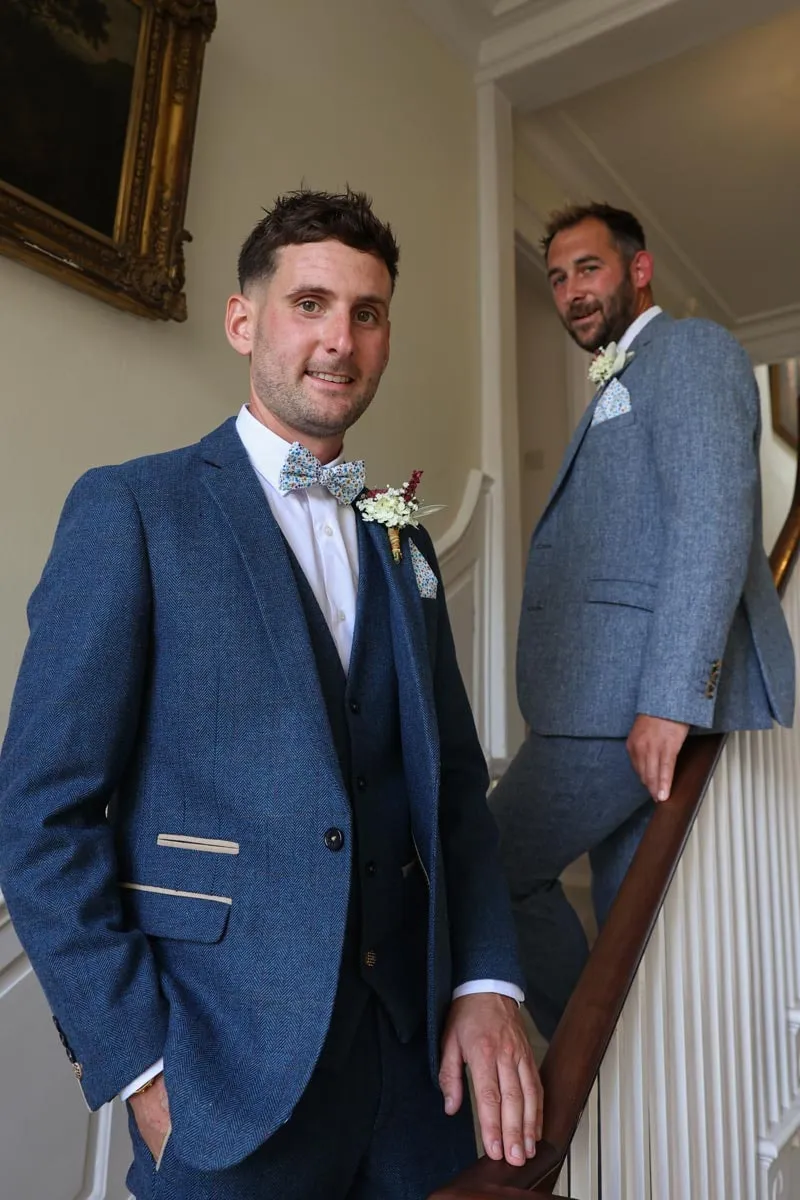 The groom and his best man before the ceremony at Pennard House