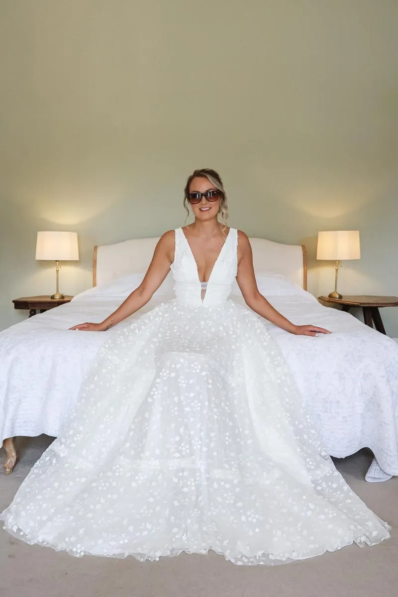 The wedding dress waiting at Pennard House