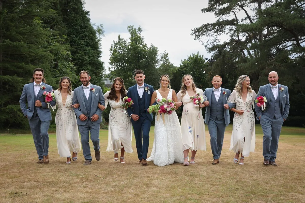 Bridesmaids and groomsmen at Pennard House
