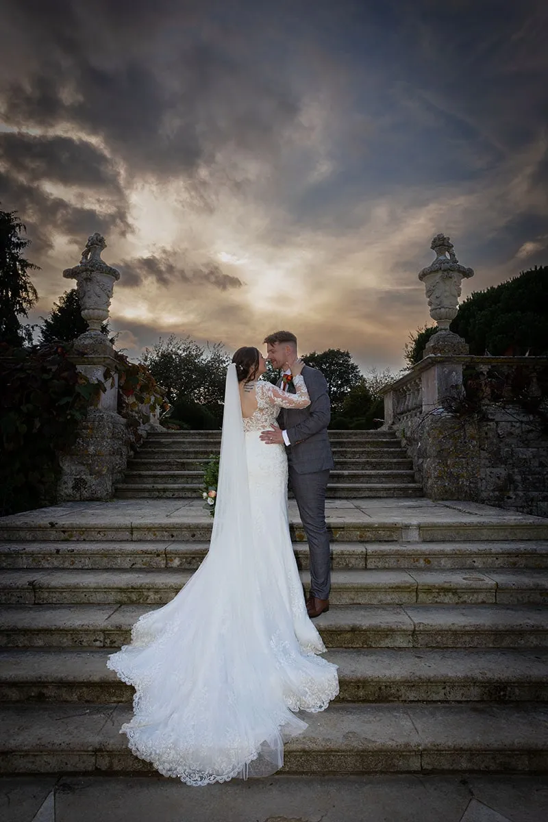 Bride and groom portrait by Studio H Photography