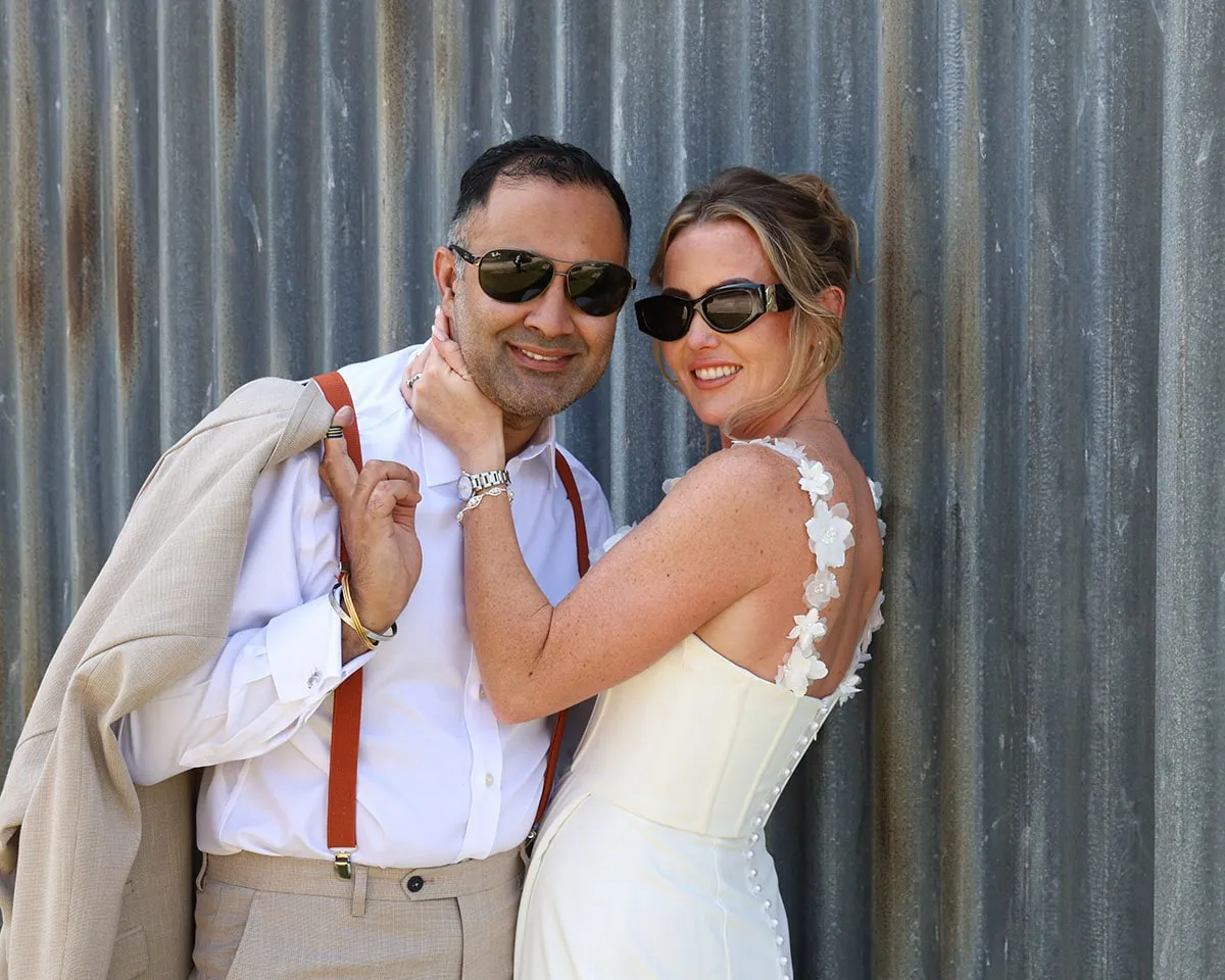 Bride and groom portrait by Studio H Photography