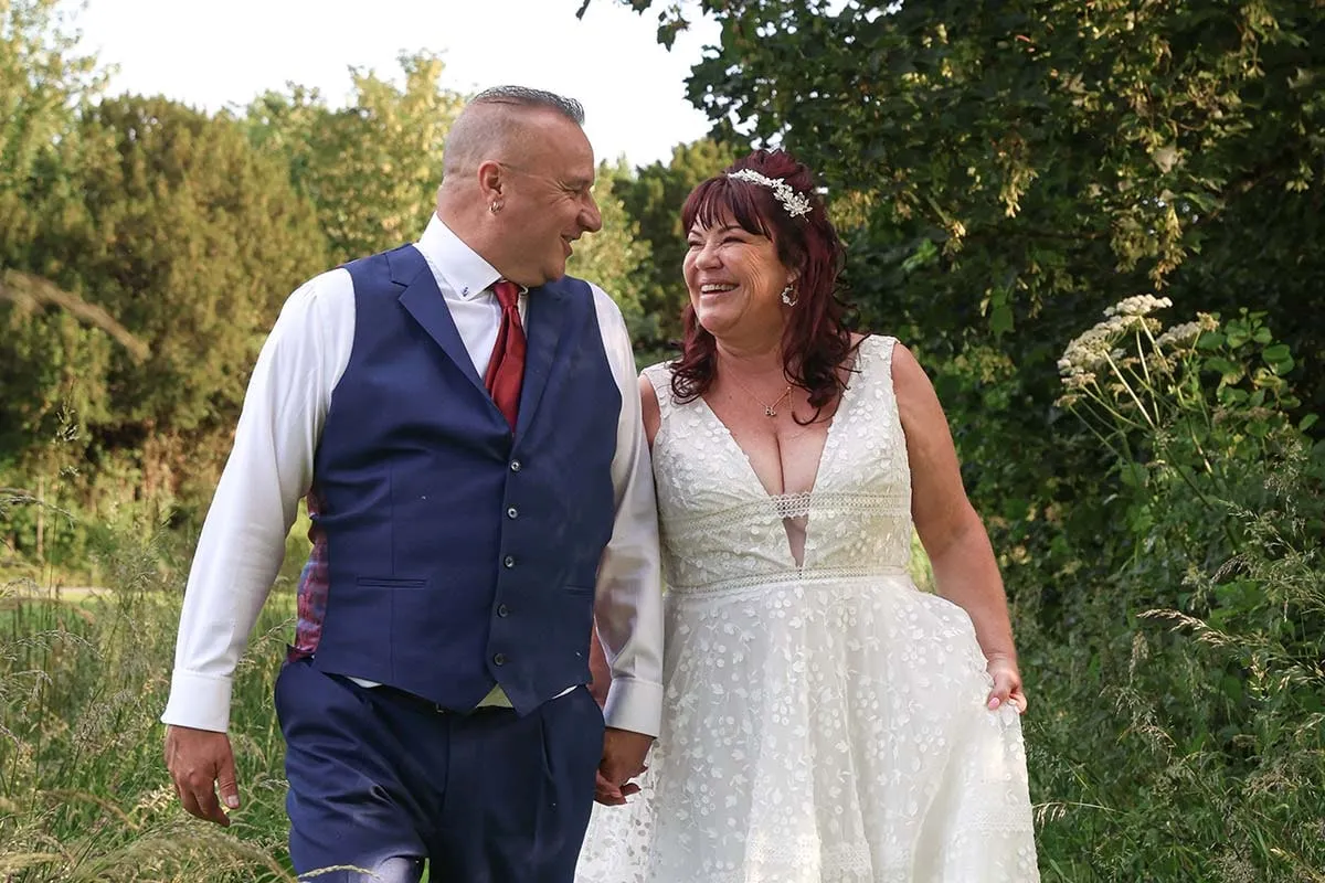 Bride and groom portrait by Studio H Photography