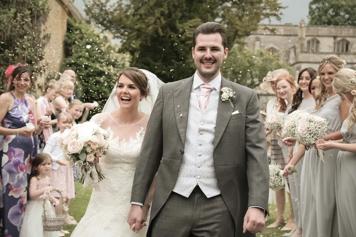 Confetti and cheers for the newlyweds